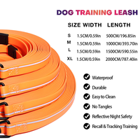 NOVIPET Laisse de dressage longue pour chien en PVC réfléchissant, imperméable avec bande réfléchissante pour la marche nocturne, le camping en plein air, laisse pour animaux de compagnie