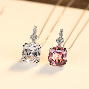 A best-selling S925 sterling silver <b>necklace</b> with a red morganite pendant in a <b>box</b> chain, suitable for pairing with - Product Image 4