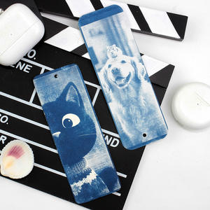 Meilleure vente transfrontalière : Lot de 12 feuilles de papier cyanotype 5*14 pour marque-pages, Matériaux DIY, 12 marque-pages aléatoires avec pompons, pour l'art et l'éducation - Product Image 1