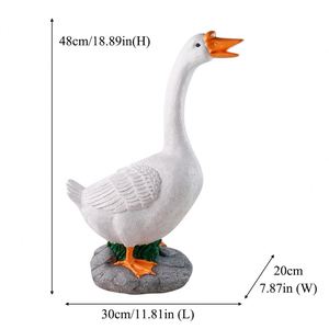 Statue décorative de canard blanc avec tenues interchangeables – Ornement de jardin saisonnier pour la décoration de la maison en période des fêtes - Product Image 3