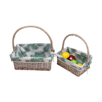 Panier de rangement en saule décoratif de haute qualité poignées hautes idéales pour un usage domestique-pour des couvertures Idée cadeau parfaite pour une utilisation quotidienne