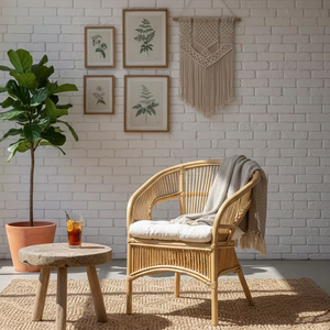 Fabiano Bamboo Chair Stylish Comfortable <b>Seating</b> Modular Living Room Bedroom Apartment Outdoor Premium Home Furniture Modern - Product Image 1