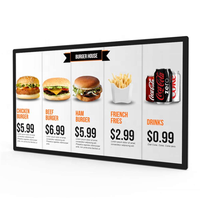 Pantalla publicitaria LCD montada en la pared Pantalla de señalización digital para restaurante y tablero de información interior