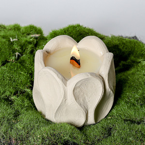 バラの花セメントキャンドルカップDIY大豆ワックスアロマセラピー装飾デスクトップシンプルストーンデコレーション中国ロゴなし印刷 - Product Image 4