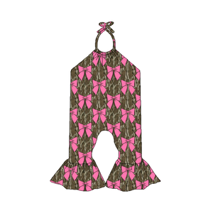 Mono de Navidad para Bebés Niñas, Estampado, Sin Mangas, Pantalones Largos, Estilo Casual con Lazos, Venta al Por Mayor - Product Image 4