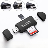 Lector de Tarjetas OTG Multifuncional, Transmisión de Alta Velocidad USB Multifunción - Accesorio para Teléfono Móvil Tipo C y Tarjetas TF