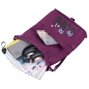 Mochila con cordón bordado étnico con patrón personalizado, bolsa plegable para mujer, bolsa impermeable de gran capacidad con cordón - Product Image 4