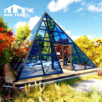Serre en verre en alliage d'aluminium, maison de jardin portable en forme de pyramide, tente yourte en verre à prix d'usine bas