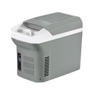 ثلاجة سيارة كهربائية جديدة صغيرة الحجم سعة 8 لتر للاستخدام الخارجي والتخييم بجهد 12 فولت و230 فولت - Product Image 1