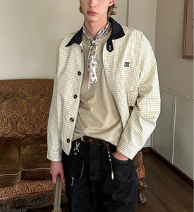 Blouson en Toile Beige Décontracté pour Homme, Style Streetwear <span class=keywords><strong>Vuitton</strong></span>, Coupe-Vent, avec <span class=keywords><strong>Logo</strong></span> sur le Devant, Fermeture Éclair Fine et Coupe Oversize pour l'Automne - Product Image 2