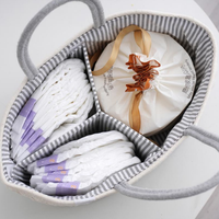 Panier de rangement portable en corde de coton pour couches de bébé avec séparateur amovible