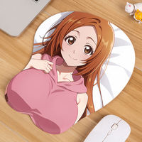 Tapis de souris de jeu personnalisé avec motif de fille anime sexy, support de poignet en silicone, impression par sublimation de marque en stock