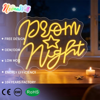 Neonawall En gros Enseigne néon LED Lune et Étoile, Jaune Chaud, Décoration Murale USB, IP65, Personnalisable, Lumière Ambiante Romantique pour Café