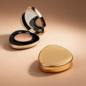 Scatola di polvere compatta all'ingrosso oro con specchio scatola di polvere compatta testurizzata di fascia alta - Product Image 1