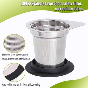 Panier à thé <span class=keywords><strong>en</strong></span> acier inoxydable 304 avec couvercle <span class=keywords><strong>en</strong></span> silicone anti-brûlure, infuseur à feuilles de thé de qualité alimentaire, filtre <span class=keywords><strong>en</strong></span> maille avec logo personnalisé, vente <span class=keywords><strong>en</strong></span> gros - Product Image 3