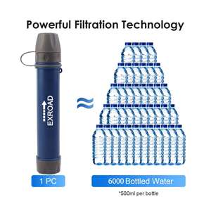 เครื่องกรองน้ำส่วนบุคคล Exroad 5000L แบบพกพาสำหรับตั้งแคมป์ ปีนเขา พร้อมหลอดกรองน้ำ 0.01 ไมครอน ชุดอุปกรณ์เอาตัวรอดฉุกเฉิน ปลอดสาร BPA กันน้ำ - Product Image 2