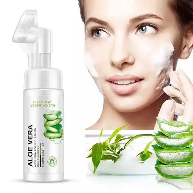 HCHANA Aloe masaj temizleme köpüğü nazik derin temizlik uzun ömürlü nemlendirici yüz Mousse Aloe masaj yüz temizleyici