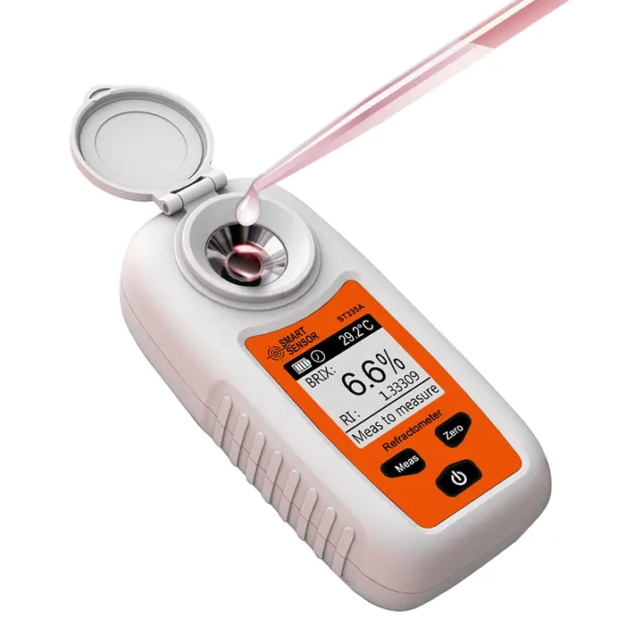 Smart Sensor Digital Brix Refractometer 0-55% ATC Brix Meter 0.1% Precision for Fruit Juice Coffee
