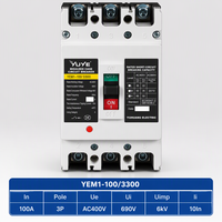 YEM1-125L MCCB Elektronik 3P 125A Casing Bakelite 400V Unit Trip Termal Magnetik CE untuk Kontrol Industri OEM CE CCC
