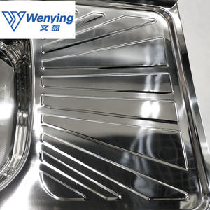 Évier de cuisine rectangulaire en acier inoxydable SUS 201 et 304, évier simple, évier de cuisine contemporain avec cascade, 5 ans - Product Image 5