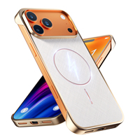 Étui de téléphone magnétique élégant et haut de gamme sans bordure, coins électroplaqués, antichoc, protection contre les rayures, coque en TPU+PC