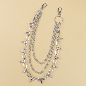 โซ่คาดเอวหลายชั้นสไตล์พังก์  วัสดุโลหะผสมสังกะสี  แฟชั่นสตรีทลำลอง  สำหรับผู้ชายและผู้หญิง - Product Image 2