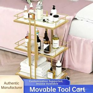 Carrito de lujo ligero para salón de belleza, estante de almacenamiento multicapa para arte de uñas y pestañas, carrito de herramientas móvil y práctico para cosméticos - Product Image 6