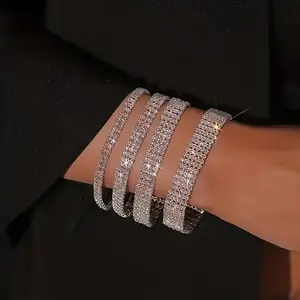 Fine Jewelry Bracelet Cross Border New Multi Row Diamond Bracelet Light Luxury