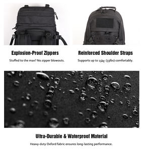 Sac à dos tactique en nylon imperméable personnalisé pour la vente en gros, nouveau modèle, 25L-35L, avec cadre externe et porte-bouteille latéral - Product Image 4