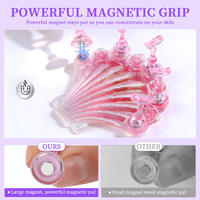 Support d'affichage magnétique portable pour faux ongles, 4 couleurs, en acrylique, motif floral, pour salon et pratique de nail art