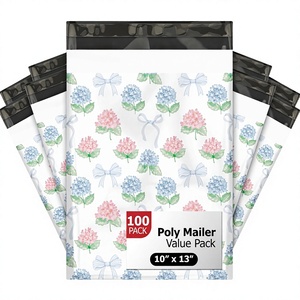 Buste per Spedizioni in Polietilene Impermeabili Autosigillanti Resistenti agli Strappi con Design Floreale Estivo Ortensie 10x13 (100) - Product Image 1
