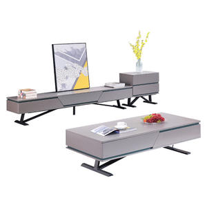 Diseño de muebles de sala de estar, consola de <span class=keywords><strong>TV</strong></span> de mármol gris, Unidad de medios, aparador, juego de mesa de centro - Product Image 5