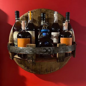 Étagère <span class=keywords><strong>murale</strong></span> artisanale pour boissons alcoolisées, porte-bouteilles <span class=keywords><strong>vintage</strong></span> rond pour étagères murales # T1G - Product Image 2