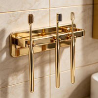 Brosse à dents souple plaquée or avec logo OEM et poils PBT pour le blanchiment des dents, usage adulte, usage domestique, outil de soin buccal manuel