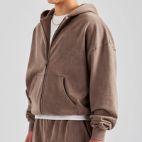 Sweat à capuche pour homme de haute qualité, logo personnalisé imprimé, couleur unie, style vintage délavé à chaud, brodé, en molleton doux