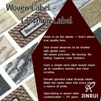 Fabricant d'étiquettes tissées en satin écologiques personnalisées, étiquettes de vêtements avec logo personnalisé OEM, étiquettes de marque de vêtements en rouleau
