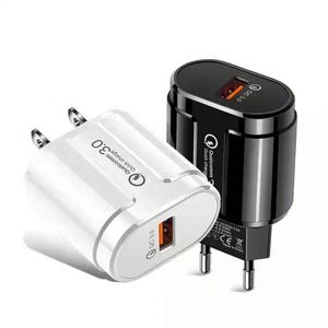 QC3.0 Fast Mobile Phone <b>Charging</b> <b>Plug</b> Adapter Smart Single Port USB US EU 18W Fast <b>Charging</b> Head - Product Image 1