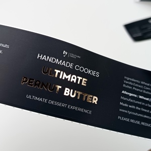 Sang trọng biểu tượng tùy chỉnh nhãn mỹ phẩm không thấm nước tự dính lá vàng PVC Sticker - Product Image 2