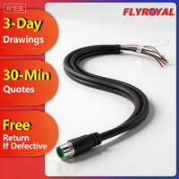 Harness Konektor Bundar IP67 Kustom 2/4/5/6/8/12 Pin Kabel Sensor Industri M12 Tahan Air untuk Otomasi