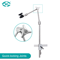 Support d'endoscopie à dégagement rapide WEIYE, bras de maintien en acier inoxydable à 3 articulations pour endoscope neurologique