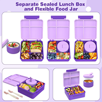 Bento lunchbox met 8oz thermosbeker voor soep, lekvrije lunchcontainers, geïsoleerde thermosfles voor warme maaltijden voor kinderen, voor school en reizen