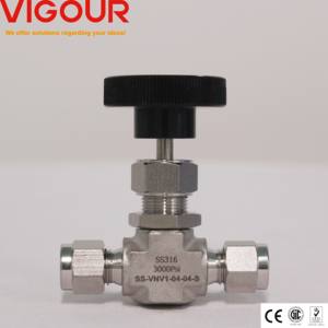 Vanne à aiguille à hydrogène de marque VIGOUR, 6000 psi, haute pression, commande bidirectionnelle, vanne à aiguille à gaz en acier inoxydable 316, 1/4 1/2 3/8 3/4 1 pouce - Product Image 2