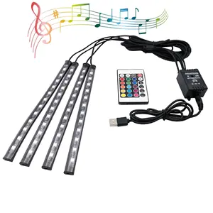 Flexibele Led Strip 5050 Rgb Waterdichte Voice Afstandsbediening Sfeer Lamp Auto