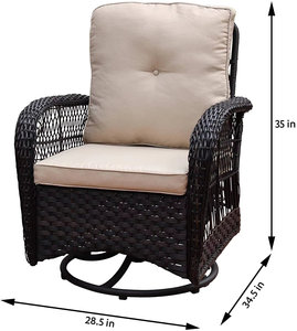 Nouveau style de mobilier d'extérieur moderne pivotant Ensembles de chaises en osier pour patio <span class=keywords><strong>Ensemble</strong></span> de salon en rotin pour meubles de jardin - Product Image 5