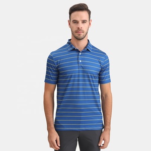 Camiseta Polo Deportiva de Golf con Franjas y Logotipo Personalizado, Sublimación, Secado Rápido, para Hombre - Product Image 1