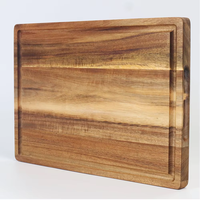 Planche à découper en bois d'acacia grand format LFGB FSC, plateau de service pour charcuterie, plateau de découpe, planche de boucher pour barbecue et dinde