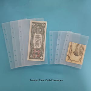 Tùy chỉnh A6/A7 zipless nhựa lưu trữ tiền mặt phong bì rõ ràng Frosted 6-lỗ Loose Leaf tổ chức Ngân Sách Quản Lý Tiền nộp hồ sơ - Product Image 1