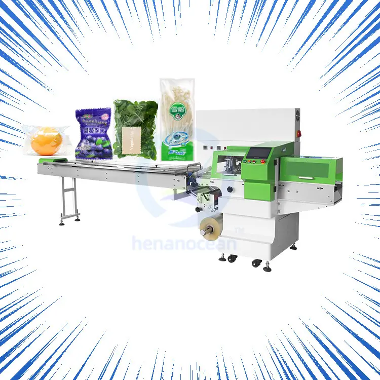 Automatic Pe Bag Pillow Type Mini Flow Wrapping Pack Machine for the Manufacture Pack Vegetable