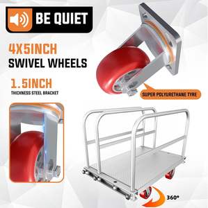 Carretilla de Plataforma Plegable Multifuncional Dos <span class=keywords><strong>en</strong></span> Uno con Cuatro Ruedas de ABS, Plataforma de Acero Resistente, para Interiores y Exteriores, Alta Calidad OEM - Product Image 4