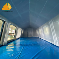 Tente médicale gonflable et étanche personnalisée OEM Tente de décontamination avec canal de stérilisation Tente cubique gonflable pour hangar de désinfection